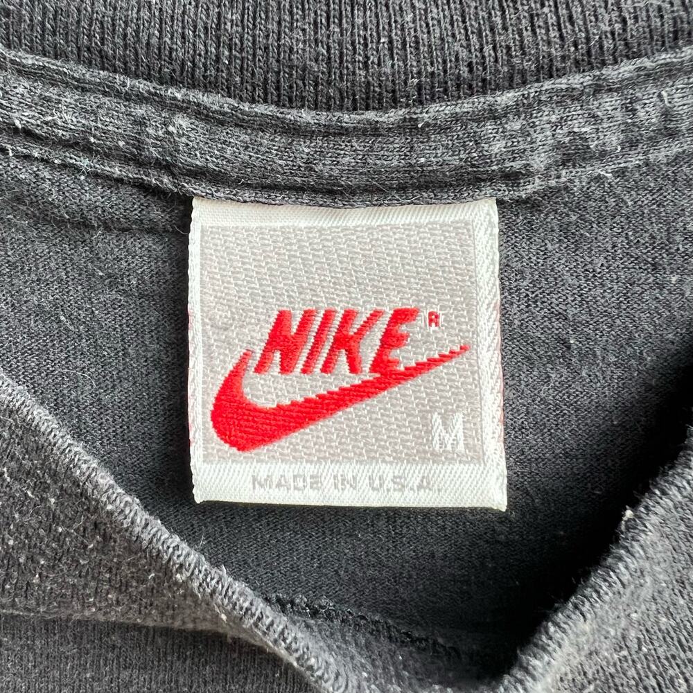 Vintage Nike Force Basketball Swoosh Single Stitch T Shirt Faded Black M USA - Picture 6 of 9